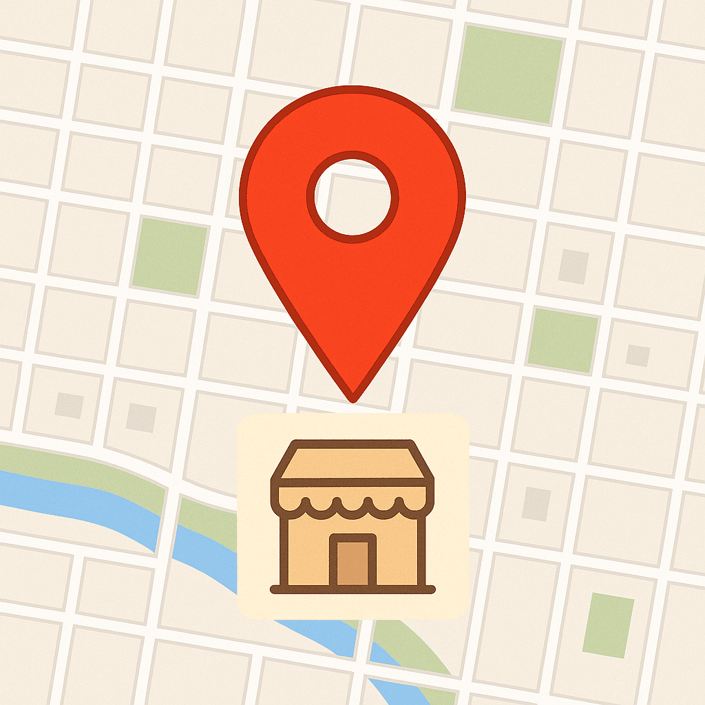 A map with a restaurant as the point of interest.